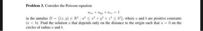 Solved Problem 3. Consider the Poisson equation yyu 1 in the | Chegg.com