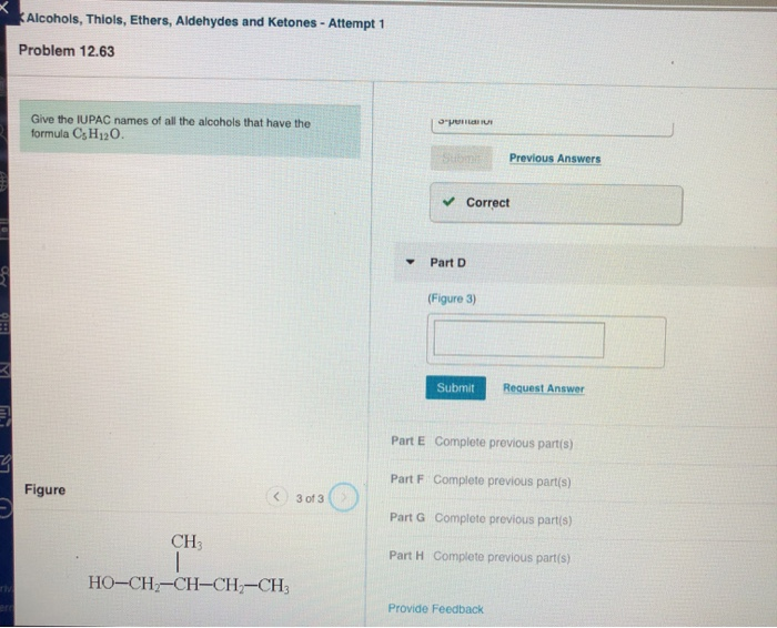 Solved Alcohols, Thiols, Ethers, Aldehydes And Ketones - | Chegg.com