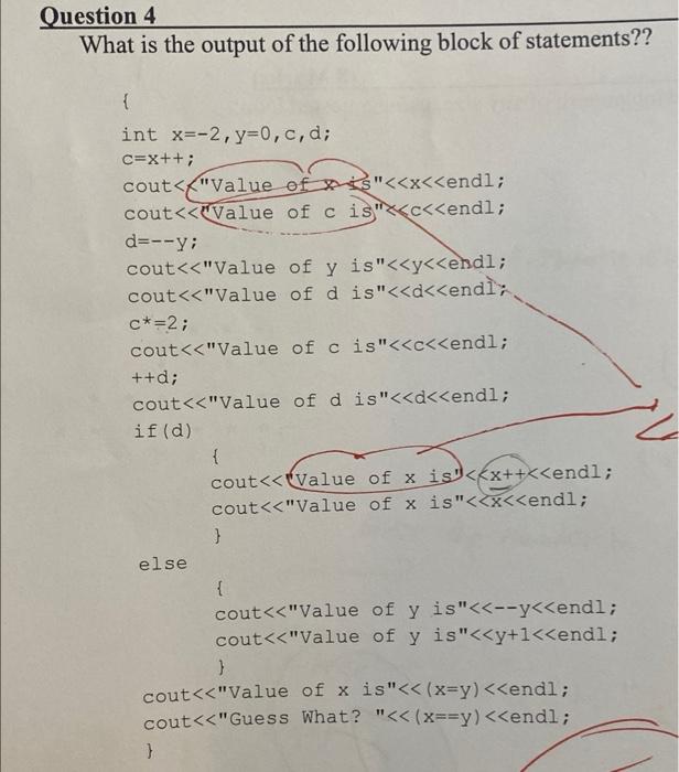 Solved What is the output of the following block of | Chegg.com