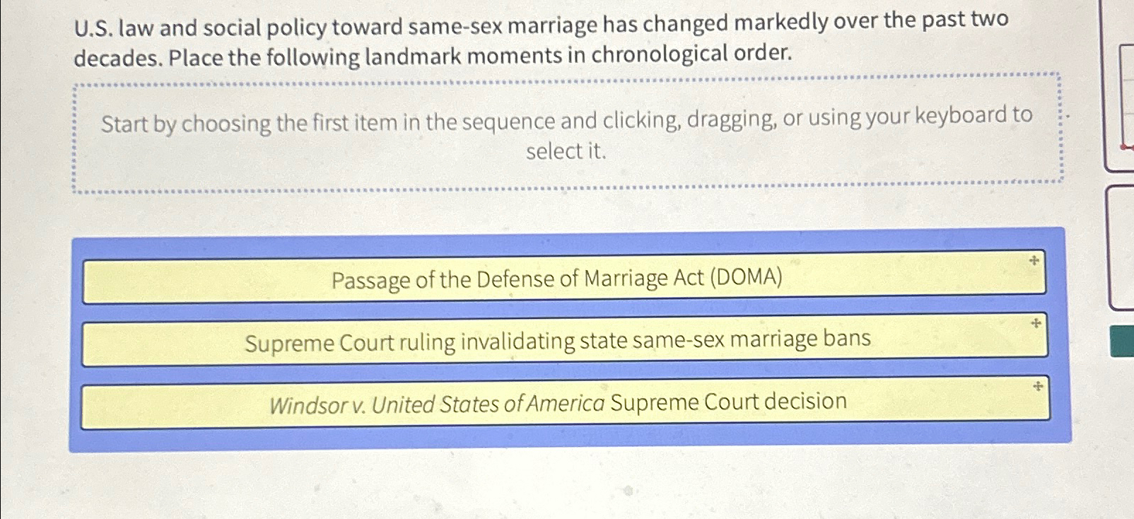 Solved U.S. ﻿law and social policy toward same-sex marriage | Chegg.com