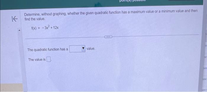 Solved Determine, without graphing, whether the given | Chegg.com