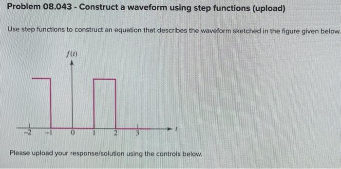 Solved Problem 08.044 - Construct a waveform using step | Chegg.com