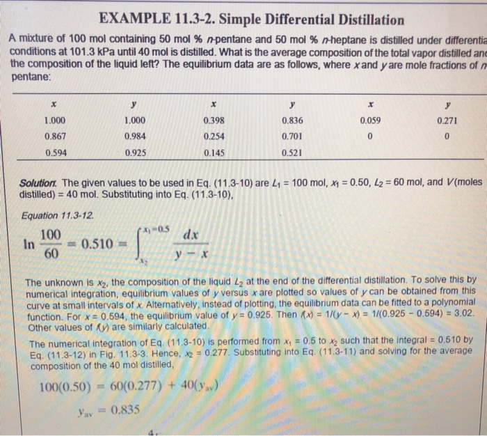 Solved EXAMPLE 11.32. Simple Differential Distillation A