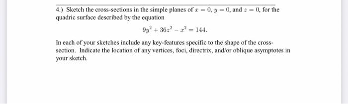 Solved 4.) Sketch the cross-sections in the simple planes of | Chegg.com