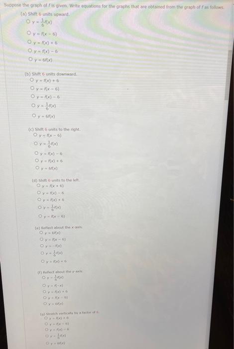 Solved Suppose the graph of f is given. Write equations for | Chegg.com