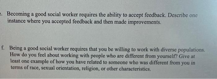 feedback in social work