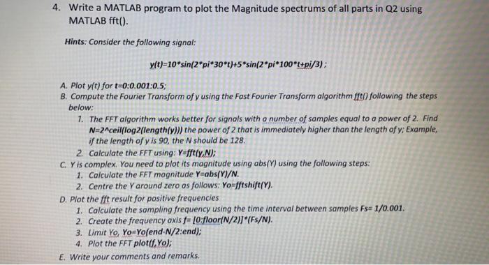 Solved 4. Write a MATLAB program to plot the Magnitude | Chegg.com