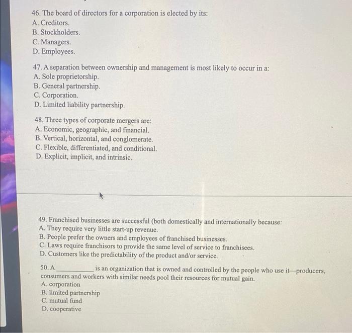 solved-46-the-board-of-directors-for-a-corporation-is-chegg