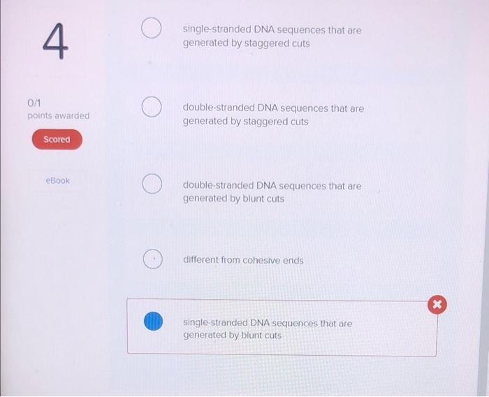 Solved Sticky Ends Definition What Are Sticky Ends? Multiple | Chegg.com