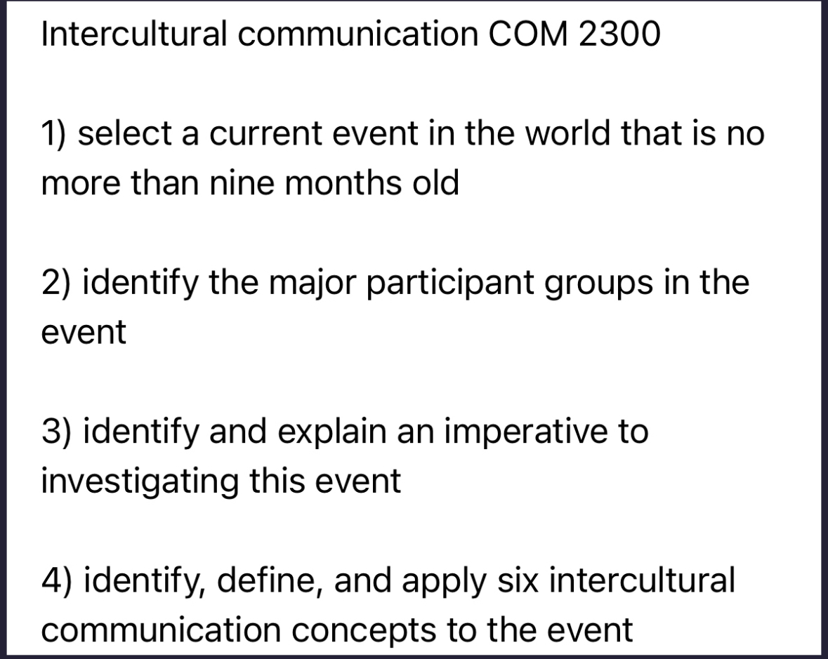 Current Events Intercultural Communication – PTOMO