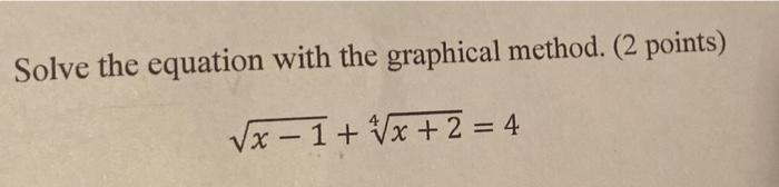 Solved Solve the equation with the graphical method. (2 | Chegg.com