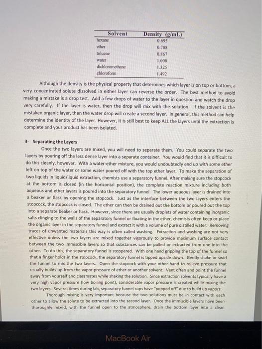 Solved liquid liquid extraction lab repot... i must write a