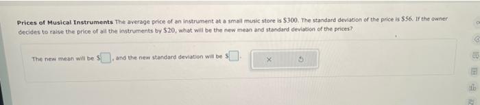 Solved Prices of Musical Instruments The average price of an | Chegg.com