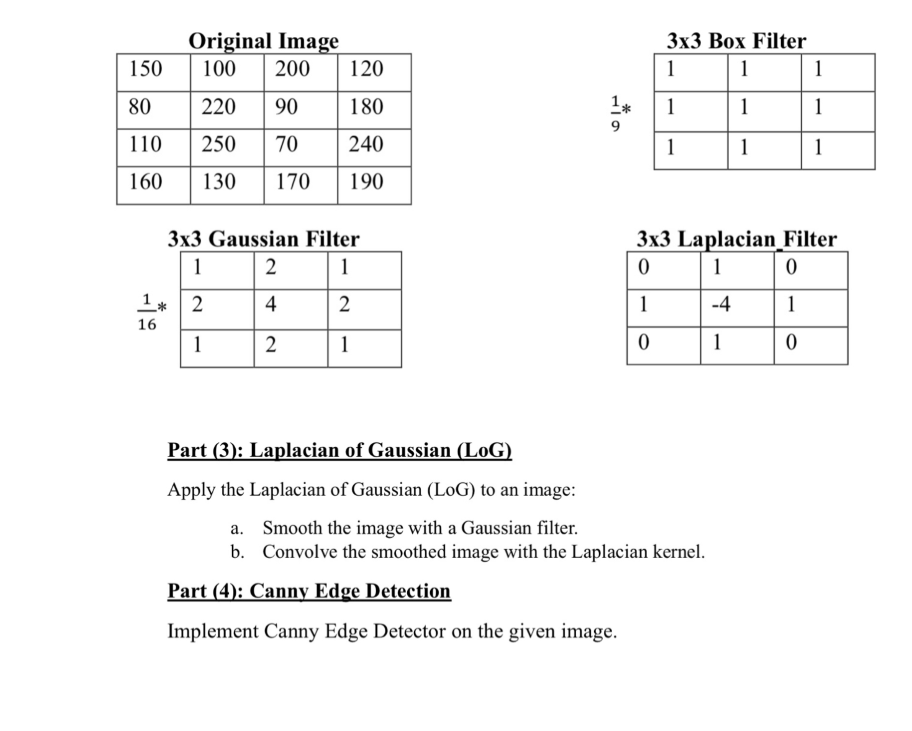 Solved Part (3): Laplacian of Gaussian (LoG)Apply the | Chegg.com