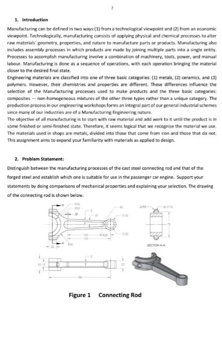 Solved 1. Introduction Manufacturing Can Be Defined In Two | Chegg.com