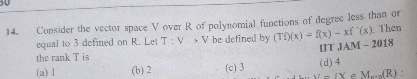 V Over Math Solved 4. Consider the vector space V over R of polynomial | Chegg.com