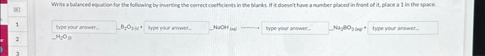 Solved Write A Balanced Equation For The Following By | Chegg.com