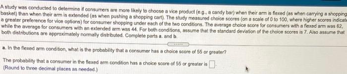Solved A study was conducted to determine if consumers are | Chegg.com