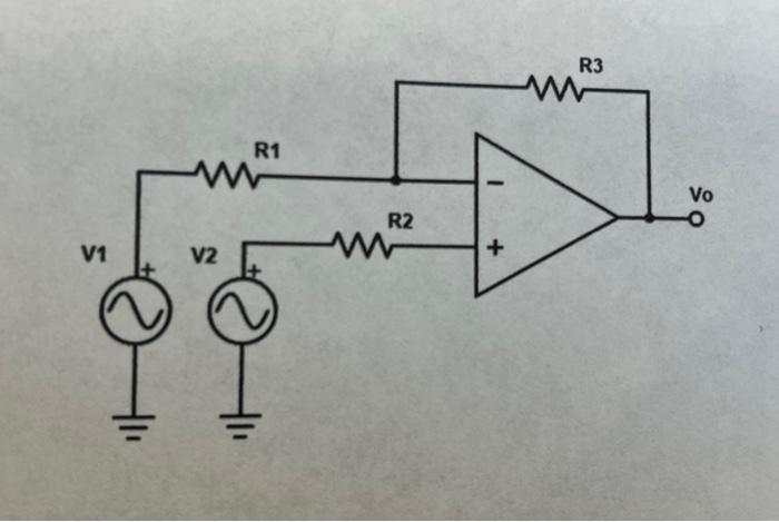 Solved V1 V2 R1 R2 + R3 www Vo | Chegg.com