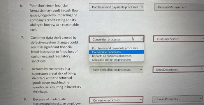 Solved For the following 10 risk statements, identify the | Chegg.com