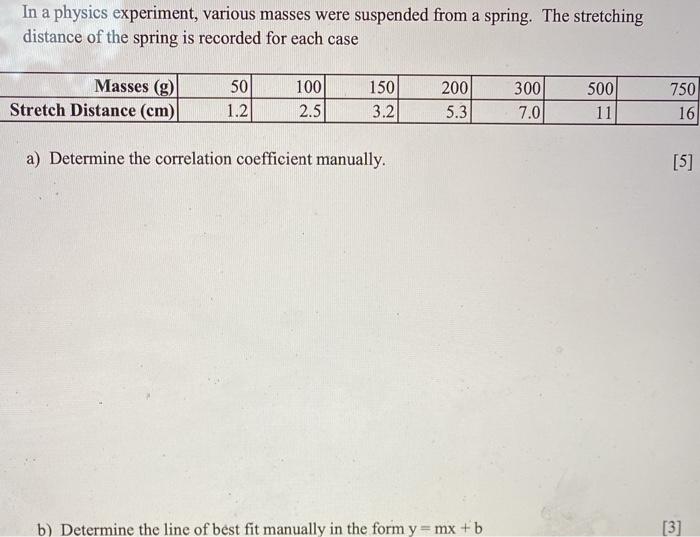 physics experiment masses