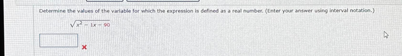 Solved Determine the values of the variable for which the | Chegg.com
