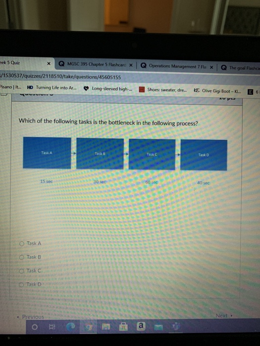 Solved Sek 5 Quiz X Operations Management 7 Flax MGSC 395 | Chegg.com