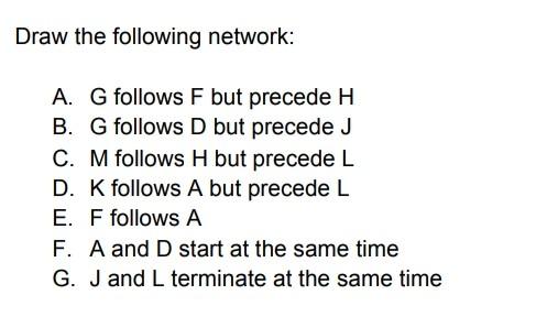 Solved Draw The Following Network A G Follows F But Pre Chegg Com