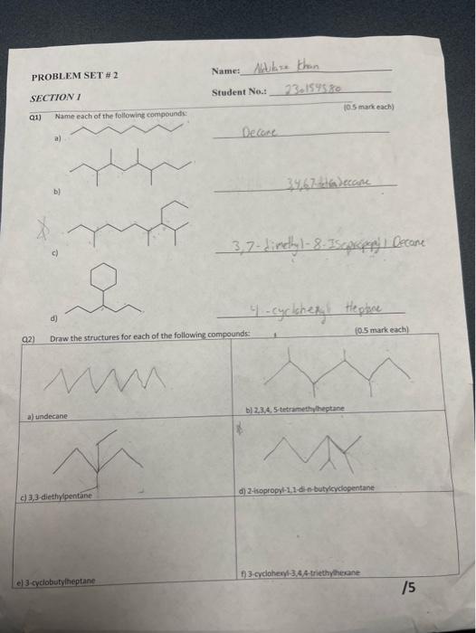 Solved 11) Name Each Of The Following Compound: At) B] | Chegg.com