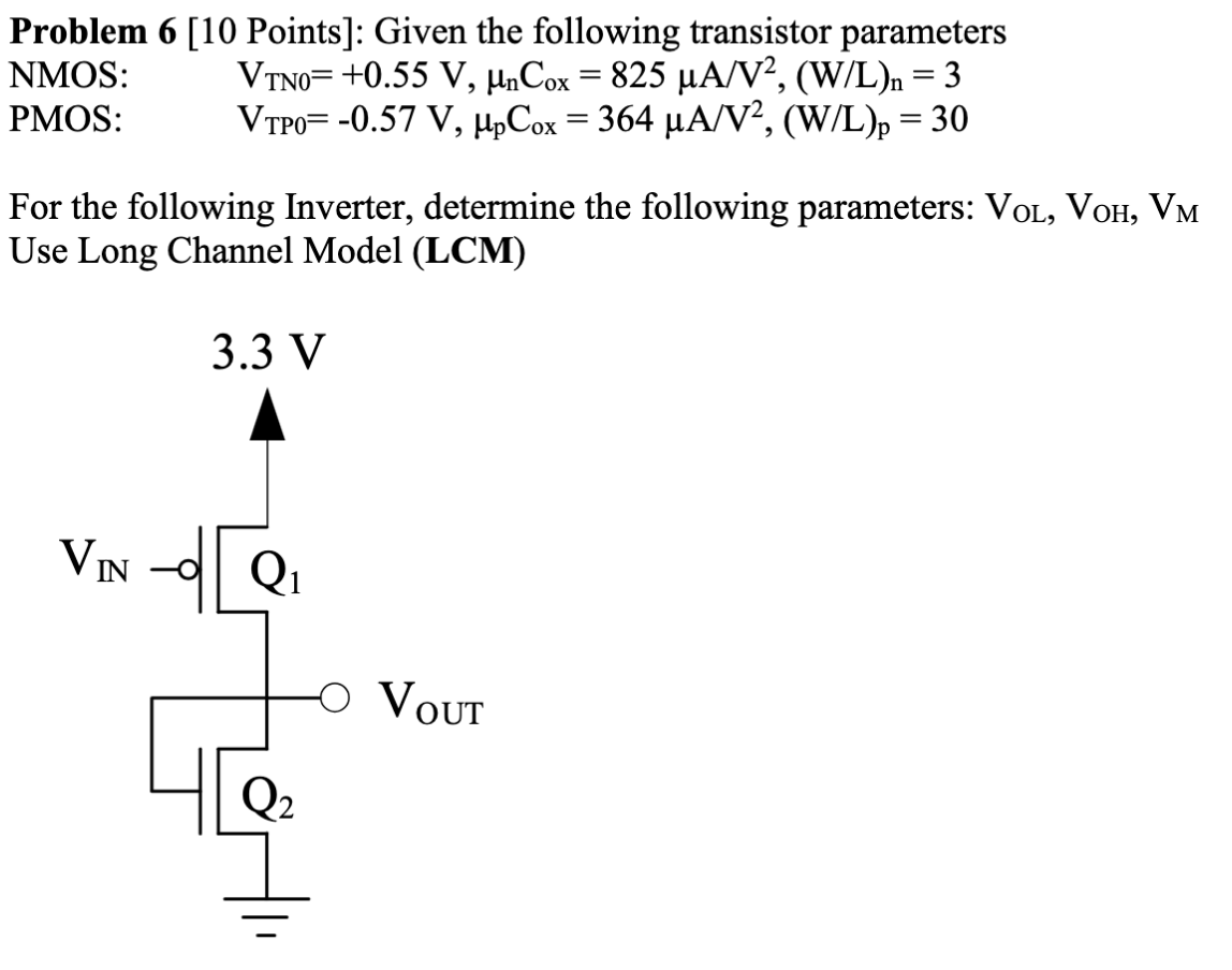 Solved Problem 6 [10 ﻿Points]: Given the following | Chegg.com