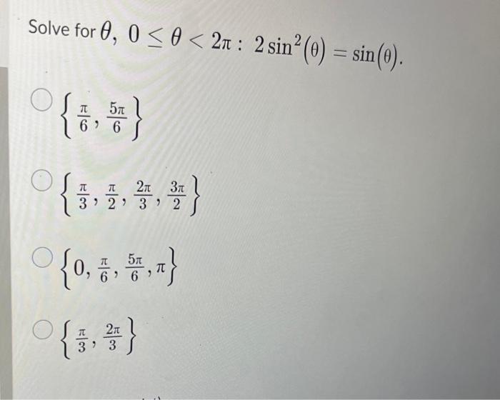 Solved for θ,0≤θ