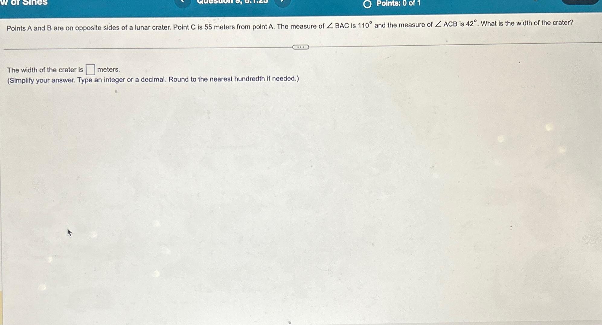 Solved Points A and B ﻿are on opposite sides of a lunar