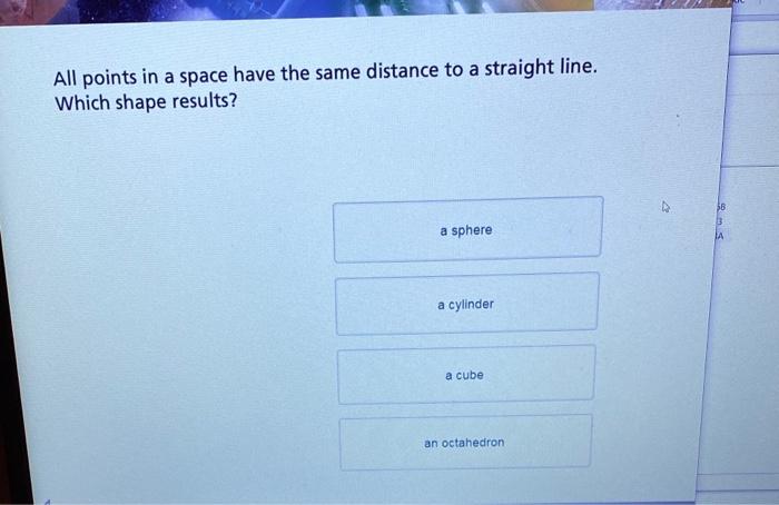 Solved All points in a space have the same distance to a | Chegg.com
