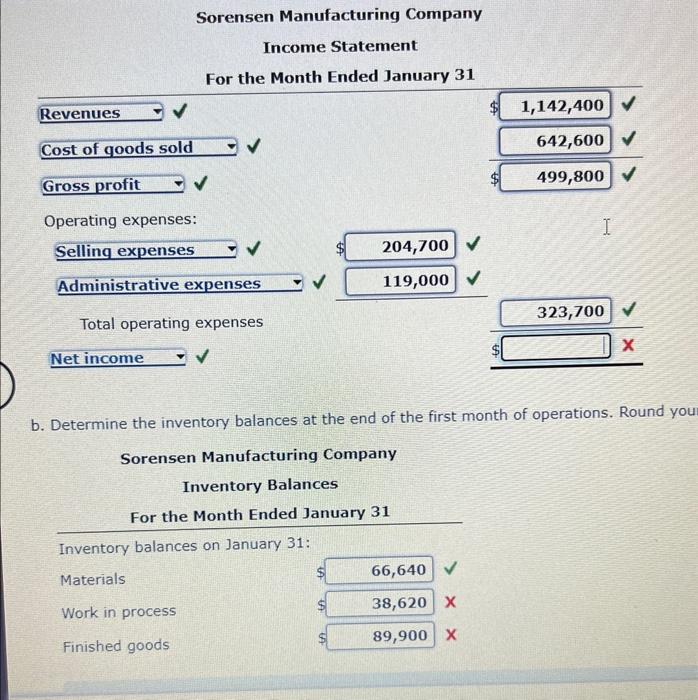 Solved B. Determine The Inventory Balances At The End Of The | Chegg.com