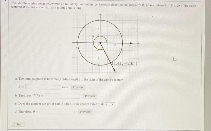 Solved In the applet below h represents the terminal point's | Chegg.com