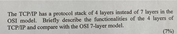 what are the 4 layers of the tcp ip protocol stack