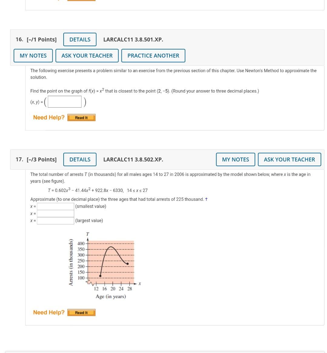 Solved 16. [-/1 Points] DETAILS LARCALC11 3.8.501.XP. MY | Chegg.com