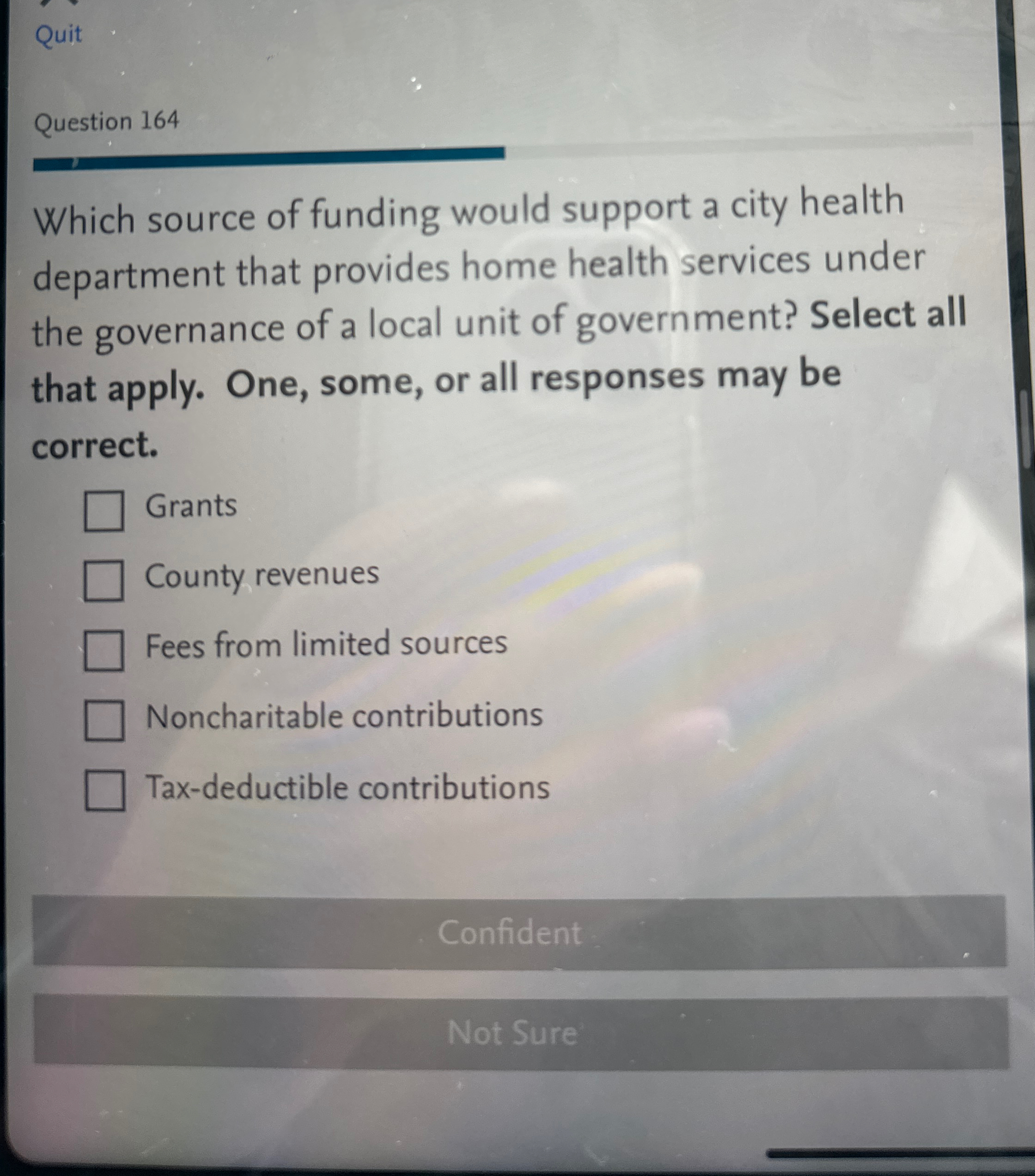 Solved QuitQuestion 164Which source of funding would support | Chegg.com
