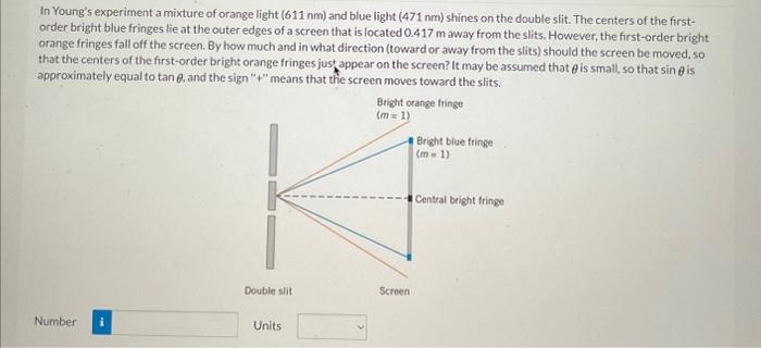 Solved In Young's experiment a mixture of orange light (611 | Chegg.com