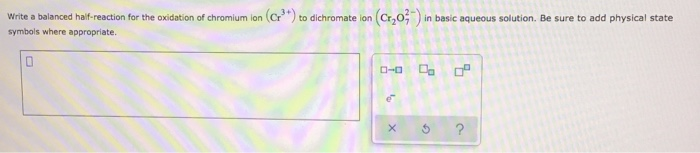 Solved Write a balanced half-reaction for the oxidation of | Chegg.com