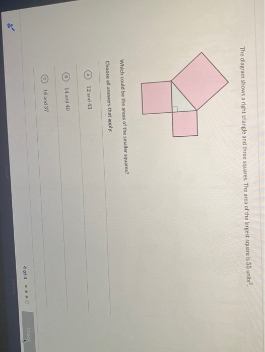 solved-the-diagram-shows-a-right-triangle-and-three-squares-chegg