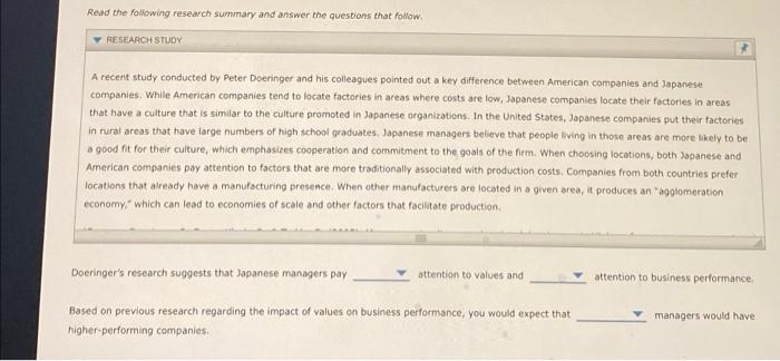 Solved Read the following research summary and answer the | Chegg.com