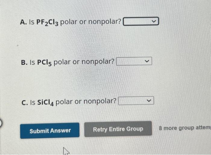 Solved A. Is Bel2 polar or nonpolar? B. Is NH2Cl polar or | Chegg.com