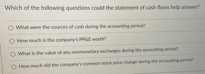 Solved Which Of The Following Questions Could The Statement | Chegg.com