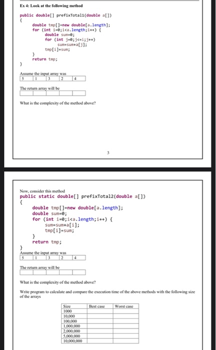 Solved Ex 4: Look at the following method public double[] | Chegg.com
