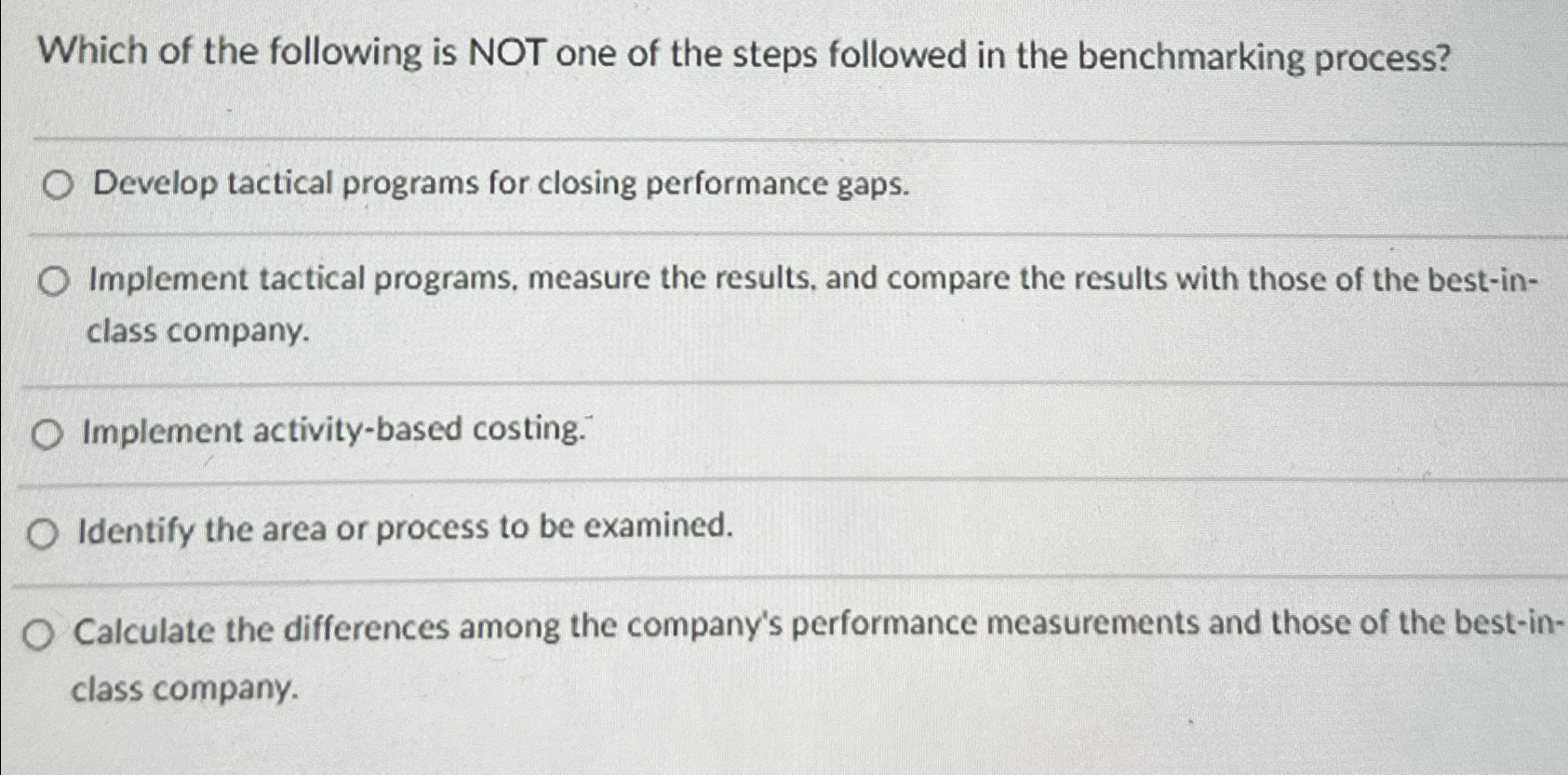 Solved Which of the following is NOT one of the steps | Chegg.com