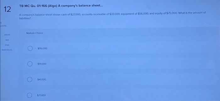 Solved Tb Mc Qu 01 112 Algo If Assets Are If Assets