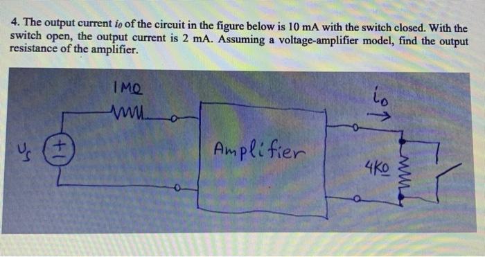 Solved 4. The output current io of the circuit in the figure | Chegg.com