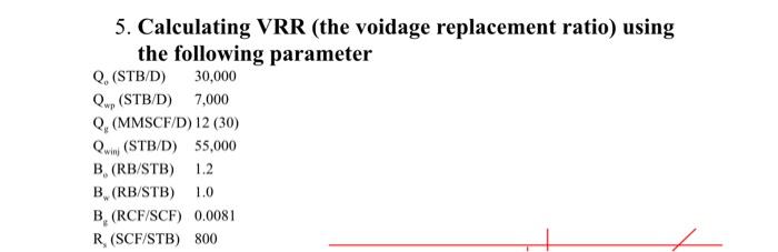 Solved 5. Calculating VRR (the voidage replacement ratio) | Chegg.com