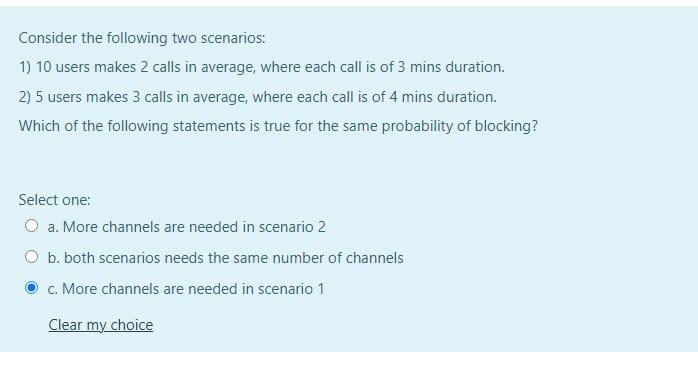 Solved Consider The Following Two Scenarios: 1) 10 Users | Chegg.com